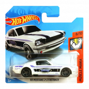 Машинка Базовая Hot Wheels '65 Mustang 2+2 Fastback Muscle Mania 1:64 FYD08 White - Retromagaz