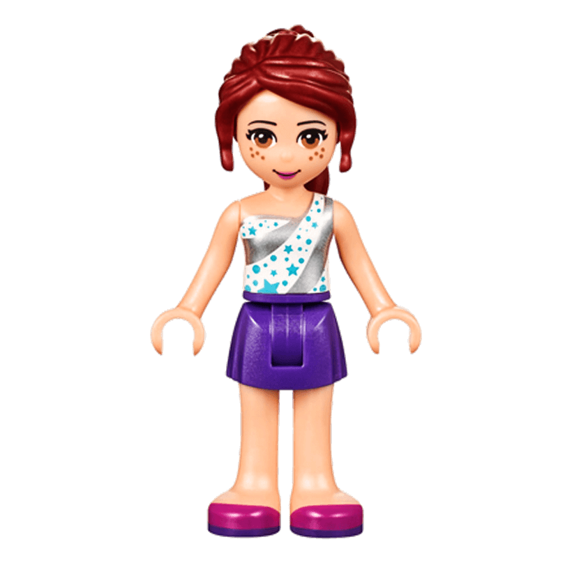 Фигурка Lego Girl Mia Dark Purple Skirt Friends frnd195 1 Б/У - Retromagaz