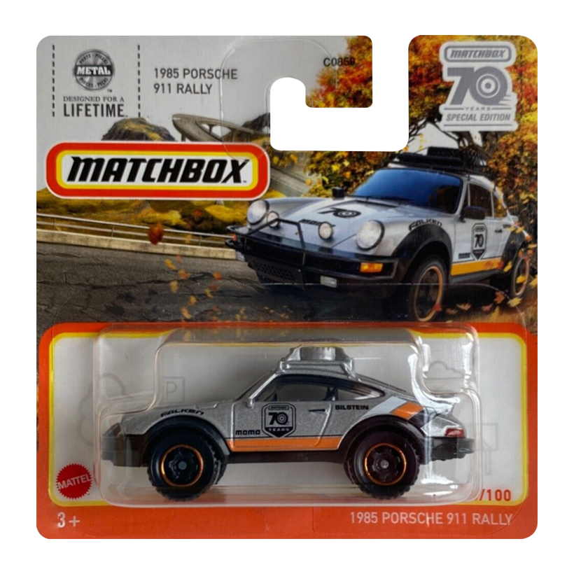 Машинка Велике Місто Matchbox Porsche 1985 Porsche 911 Rally 70 Years Special Edition 1:64 HLD32 Silver - Retromagaz