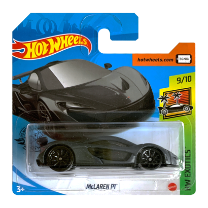 Машинка Базова Hot Wheels McLaren P1 Exotics 1:64 GHF48 Dark Grey - Retromagaz