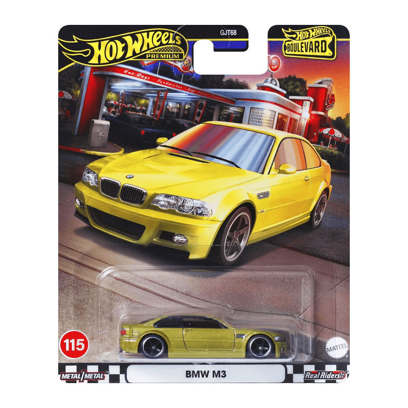Машинка Premium Hot Wheels BMW M3 E46 Boulevard 1:64 HRT80 Yellow - Retromagaz