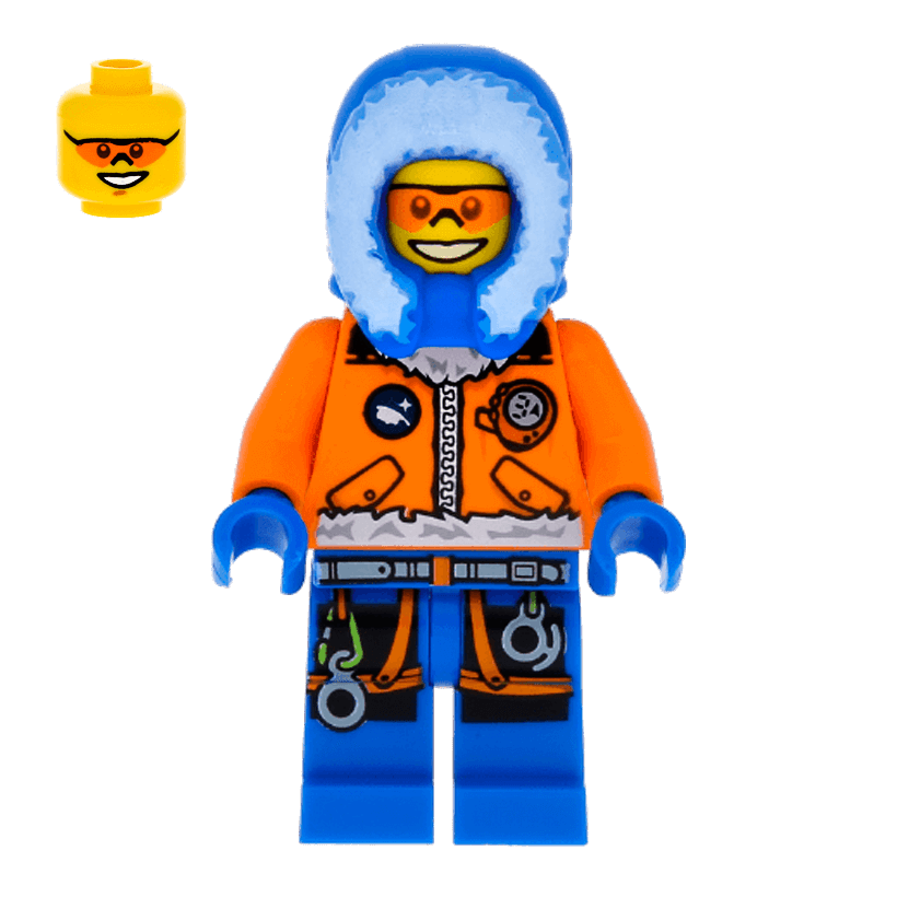 Фігурка Lego Arctic 973pb1683 Explorer Male with Orange Goggles City cty0492 Б/У - Retromagaz