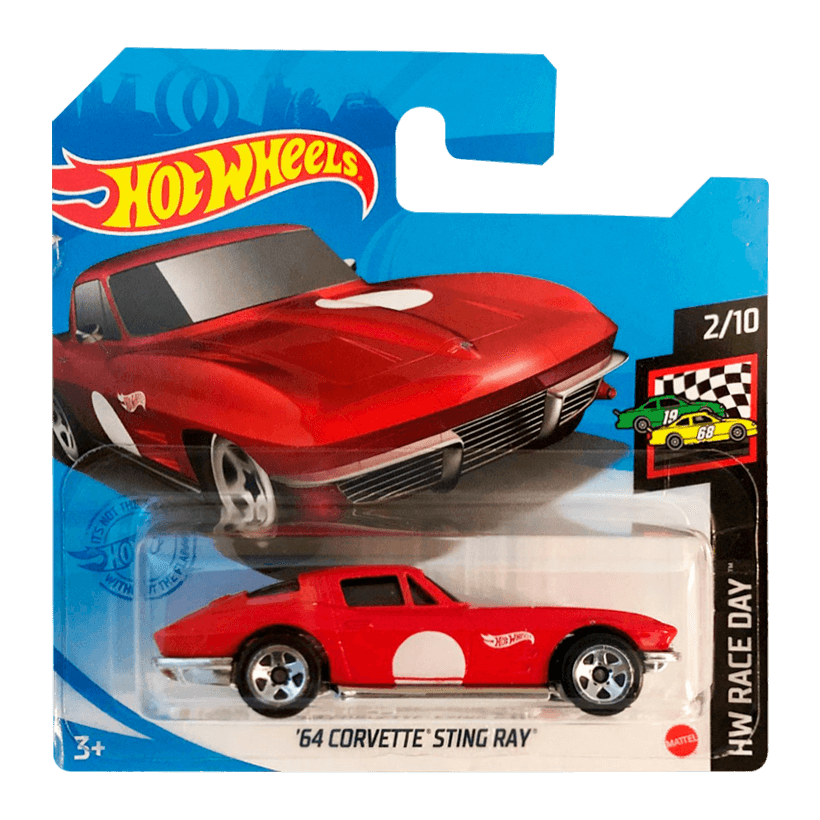 Машинка Базова Hot Wheels '64 Corvette Sting Ray Race Day 1:64 GRX90 Red - Retromagaz