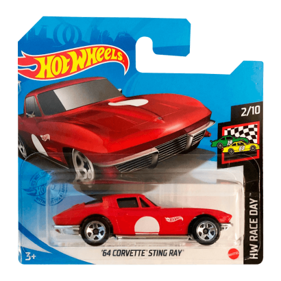 Машинка Базовая Hot Wheels '64 Corvette Sting Ray Race Day 1:64 GRX90 Red - Retromagaz