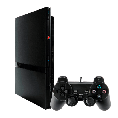 Консоль Sony PlayStation 2 Slim SCPH-7xxx Chip Black Б/У Нормальный - Retromagaz