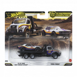 Машинка Premium 2шт Hot Wheels '67 Off Road Camaro та Terra-Torque Team Transport 1:64 JHX93 Silver - Retromagaz
