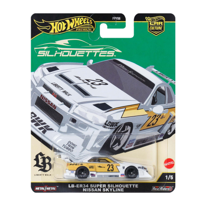 Машинка Premium Hot Wheels LB-ER34 Super Silhouette Nissan Skyline Silhouettes 1:64 JBK59 White - Retromagaz