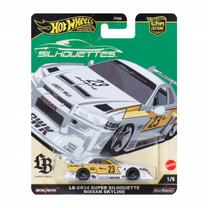 Машинка Premium Hot Wheels LB-ER34 Super Silhouette Nissan Skyline Silhouettes 1:64 JBK59 White Машинка Premium Hot Wheels LB-ER34 Super Silhouette Nissan Skyline Silhouettes 1:64 JBK59 White - Retromagaz