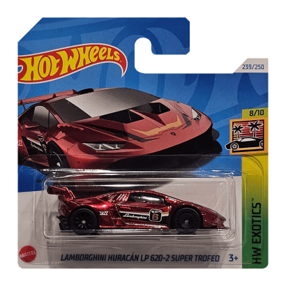 Машинка Базовая Hot Wheels Lamborghini Huracán LP 620-2 Super Trofeo Super Treasure Hunt STH Exotics 1:64 HTF43 Red - Retromagaz