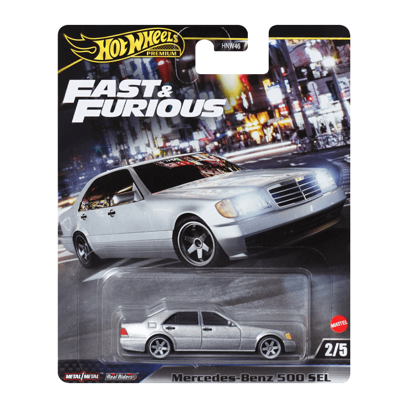 Машинка Premium Hot Wheels Mercedes-Benz 500 SEL Fast & Furious 1:64 HRT94 Grey - Retromagaz