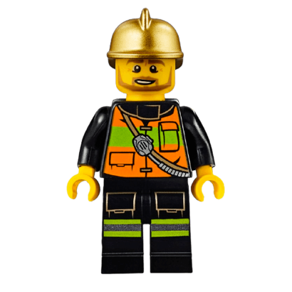 Фігурка Lego Fire 973pb1303 Chief Reflective Stripe Vest with Pockets City cty0345 Б/У - Retromagaz