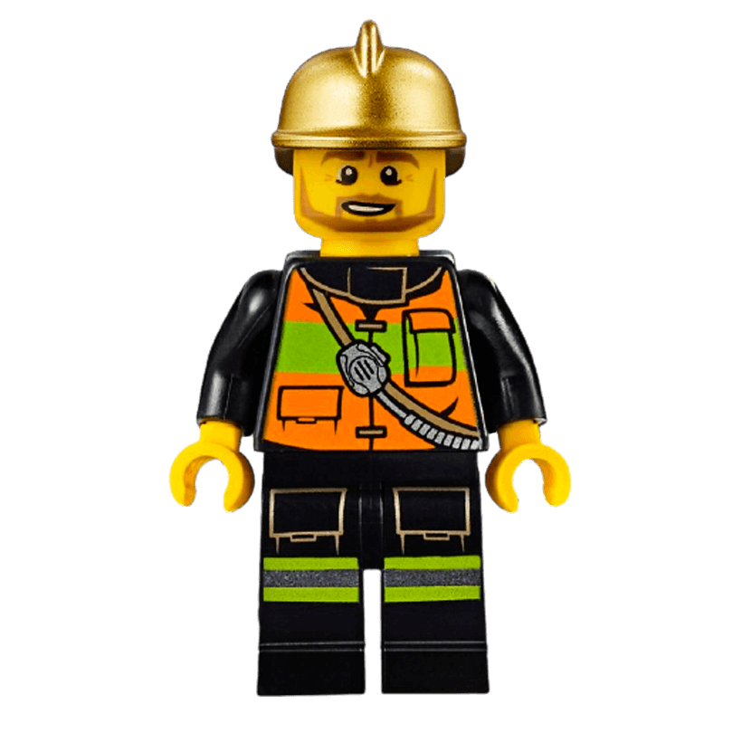 Фигурка Lego Fire 973pb1303 Chief Reflective Stripe Vest with Pockets City cty0345 Б/У - Retromagaz