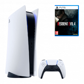 Набір Консоль Sony PlayStation 5 Blu-ray 825GB (9424390) White Новий + Гра Resident Evil 4 Remake Standart Російська Озвучка