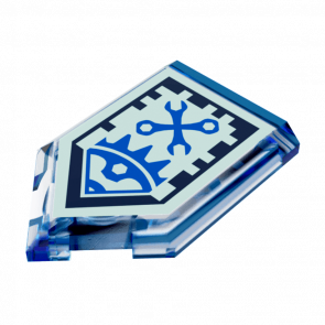 Плитка Lego Pentagonal Nexo Power Shield Pattern Mech Master Модифицированная Декоративная 2 x 3 22385pb013 6133350 Trans-Dark Blue 4шт Б/У