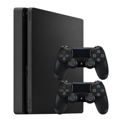 Набор Консоль Sony PlayStation 4 Slim 500GB Black Б/У  + Геймпад Беспроводной DualShock 4 Version 2 2шт - Retromagaz