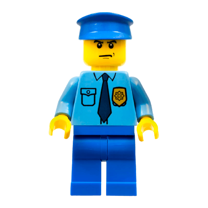 Фігурка Lego Police 973pb0801 Shirt with Dark Blue Tie and Gold Badge City cop054 1 Б/У - Retromagaz