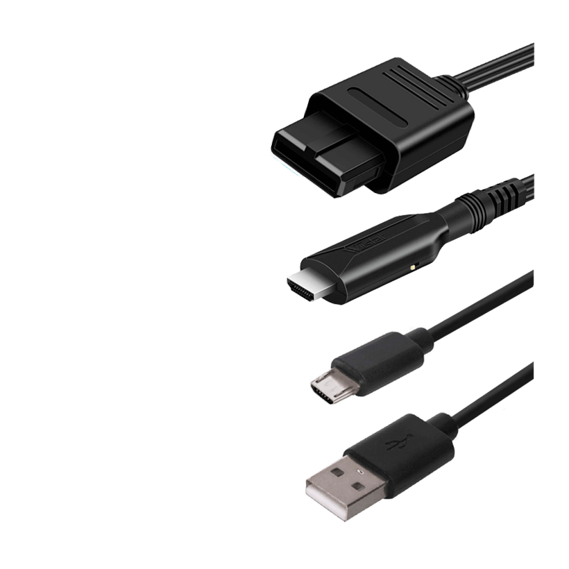 Кабель RMC GameCube N64 SNES HDMI - AV Multi Out Black 1m Новий - Retromagaz