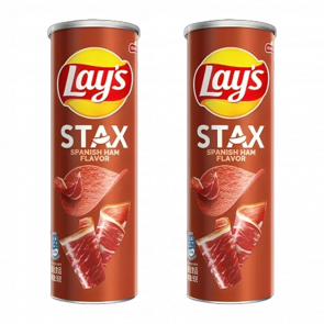 Набір Чипси 2шт Lay's Stax Азійські зі Смаком Іспанського Хамону 90g - Retromagaz