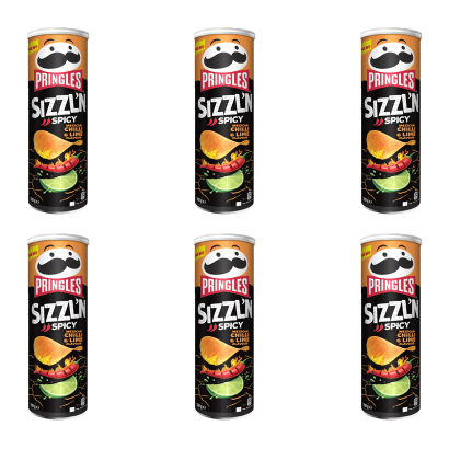 Набор Чипсы 1шт 6шт Pringles Flame Mexican Chilli & Lime 160g 5053990173099 - Retromagaz