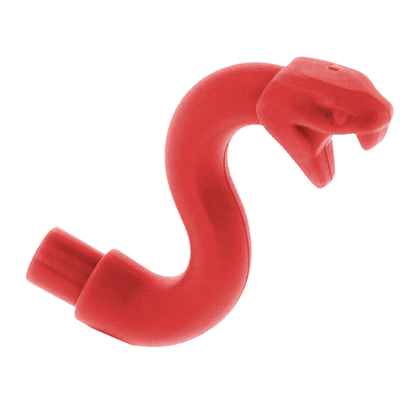 Фигурка 4шт Lego Земля Snake Head with Open Mouth Fangs and Curved Neck with Bar Animals 28588 6166112 Red Б/У - Retromagaz