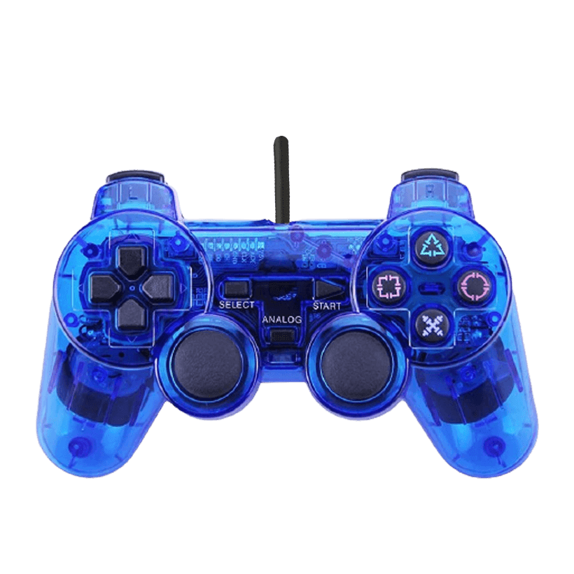Геймпад Проводной RMC PlayStation 2 Blue 1.5m Новый - Retromagaz