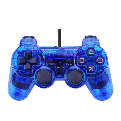 Геймпад Дротовий RMC PlayStation 2 Blue 1.5m Новий - Retromagaz