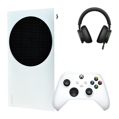 Набор Консоль Microsoft Xbox Series S 512GB White Б/У  + Гарнитура Беспроводной Wireless Headset Black - Retromagaz