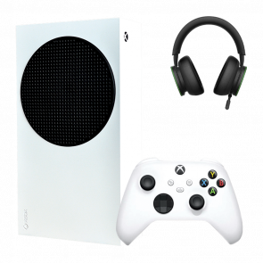 Набір Консоль Microsoft Xbox Series S 512GB White Б/У  + Гарнітура Бездротовий Wireless Headset Black