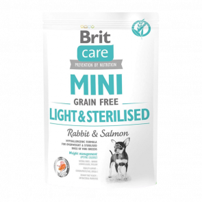 Сухий Корм для Собак Cтерилізованих Brit Care Grain-Free Mini Кролик і Лосось 400g - Retromagaz