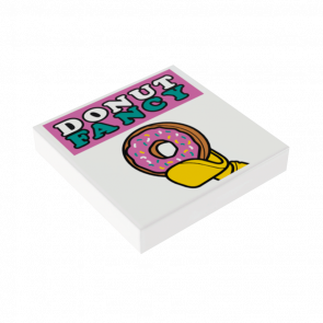 Плитка Lego Декоративная Groove with 'DONUT FANCY' and Doughnut 2 x 2 3068bpb0842 88409pb0842 6066136 White Б/У - Retromagaz