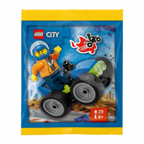 Конструктор Lego Фигурка Stuntman with Stunt Quad Paper Bag City L0002226 Новый - Retromagaz