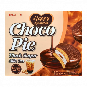Тістечка Lotte Чокопай Чайний Black Sugar Milk Tea (12 Тістечок) 336g - Retromagaz