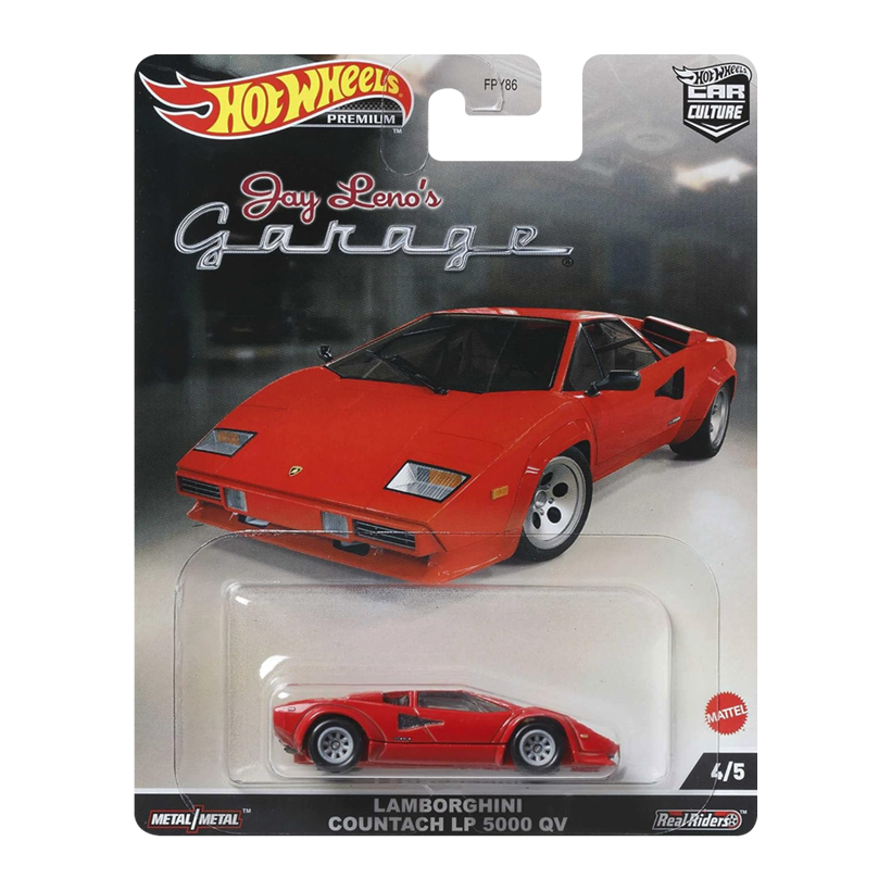 Машинка Premium Hot Wheels Lamborghini Countach LP 5000 QV Jay Leno's Garage 1:64 HCK09 Red - Retromagaz