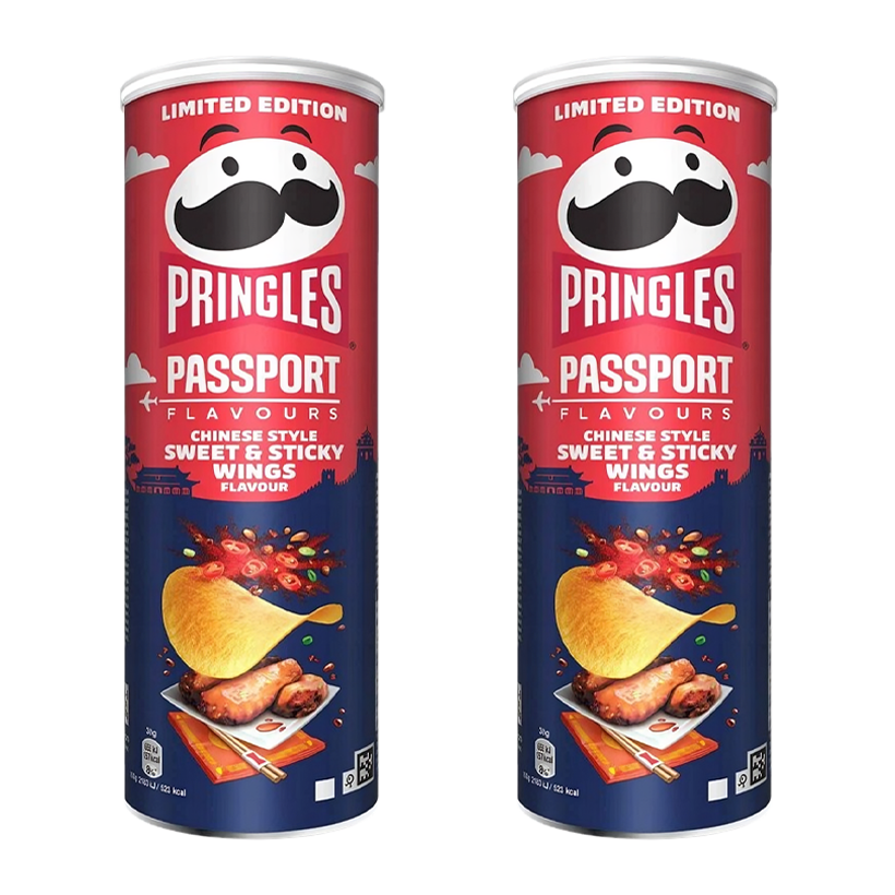 Набір Чипси 2шт Pringles Passport Flavours Chinese Style Sweet & Sticky Wings 165g - Retromagaz