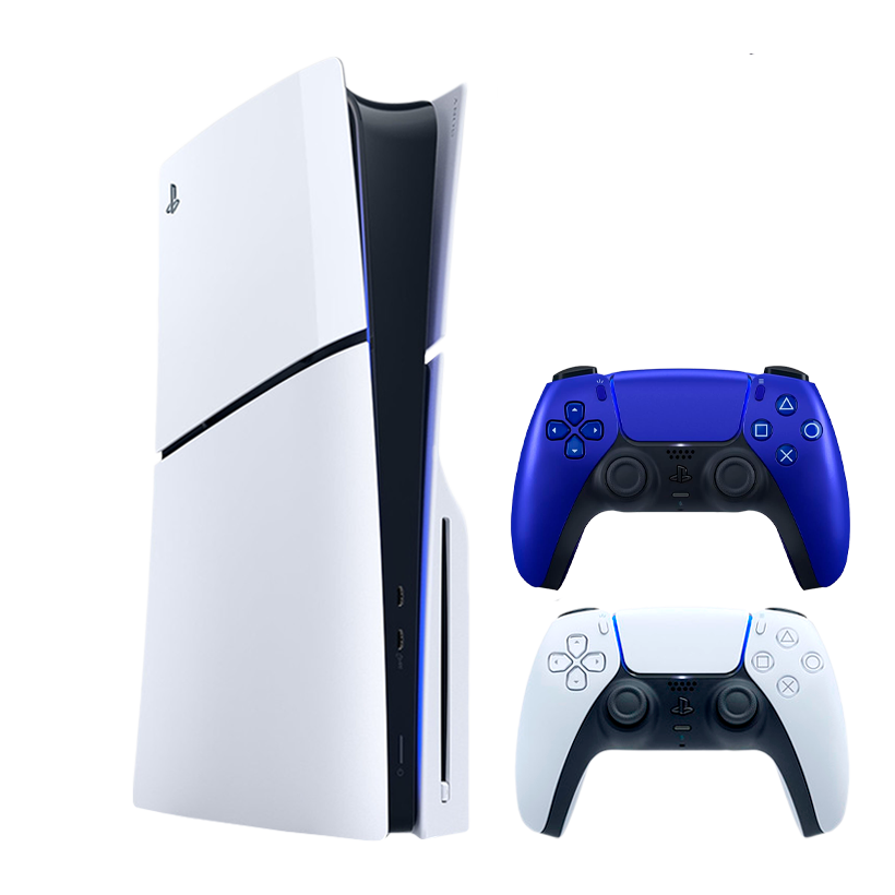 Набір Консоль Sony PlayStation 5 Slim Blu-ray 1TB White Новий + Геймпад Бездротовий DualSense Cobalt Blue - Retromagaz