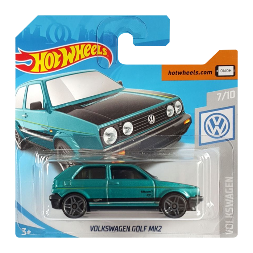 Машинка Базовая Hot Wheels Volkswagen Golf MK2 Volkswagen 1:64 FYD60 Turquoise - Retromagaz