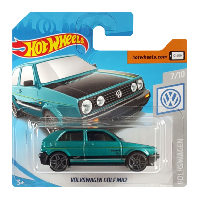 Машинка Базовая Hot Wheels Volkswagen Golf MK2 Volkswagen 1:64 FYD60 Turquoise - Retromagaz