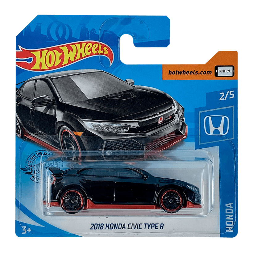 Машинка Базова Hot Wheels 2018 Honda Civic Type R Honda 1:64 GHC09 Black - Retromagaz