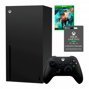 Набір Консоль Microsoft Xbox Series X 1TB Black Новий + Гра Battlefield 2042 + Підписка Microsoft Xbox Series Game Pass Ultimate 3 Місяці Набір Консоль Microsoft Xbox Series X 1TB Black Новий + Гра Battlefield 2042 + Підписка Microsoft Xbox Series Game Pass Ultimate 3 Місяці - Retromagaz
