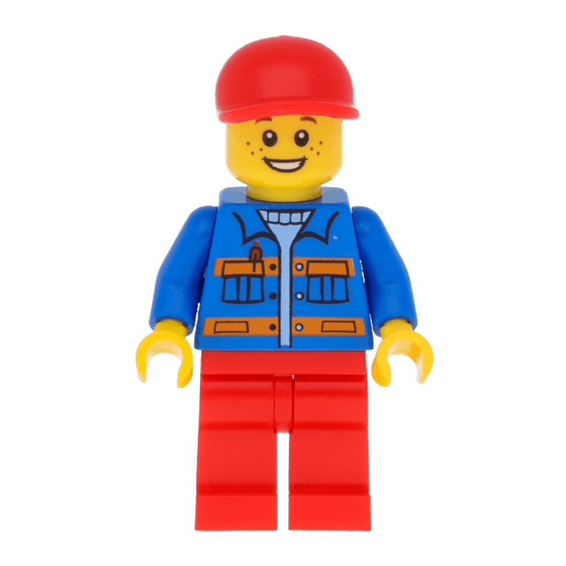 Фигурка Lego Construction 973pb0551 Red Legs and Short Bill Cap City cty0248 Б/У - Retromagaz