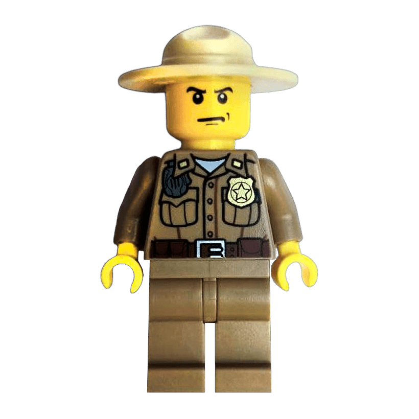 Фигурка Lego Police 973pb0985 Forest Dark Tan Shirt with Pockets City cty0425 Б/У - Retromagaz