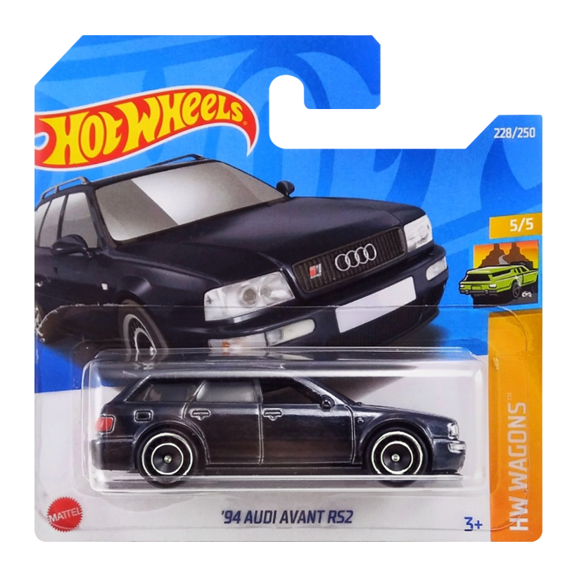 Машинка Базовая Hot Wheels `94 Audi Avant RS2 Super Treasure Hunt STH Wagons 1:64 HCY22 Black - Retromagaz