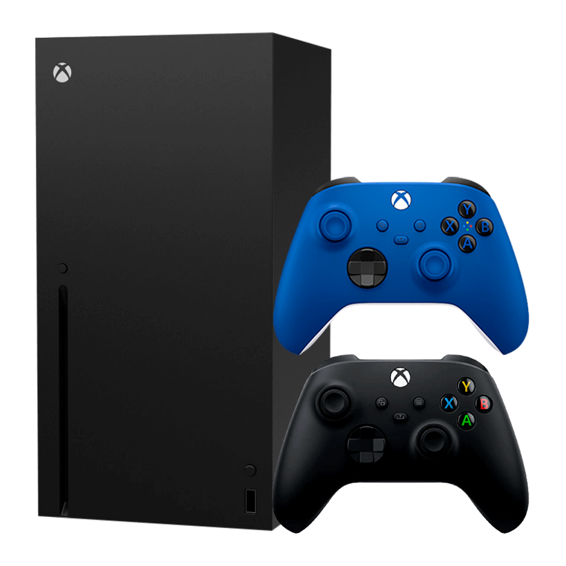 Набор Консоль Microsoft Xbox Series X 1TB Black Новый  + Геймпад Беспроводной Controller Shock Blue - Retromagaz