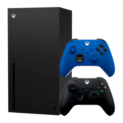 Набор Консоль Microsoft Xbox Series X 1TB Black Новый  + Геймпад Беспроводной Controller Shock Blue - Retromagaz