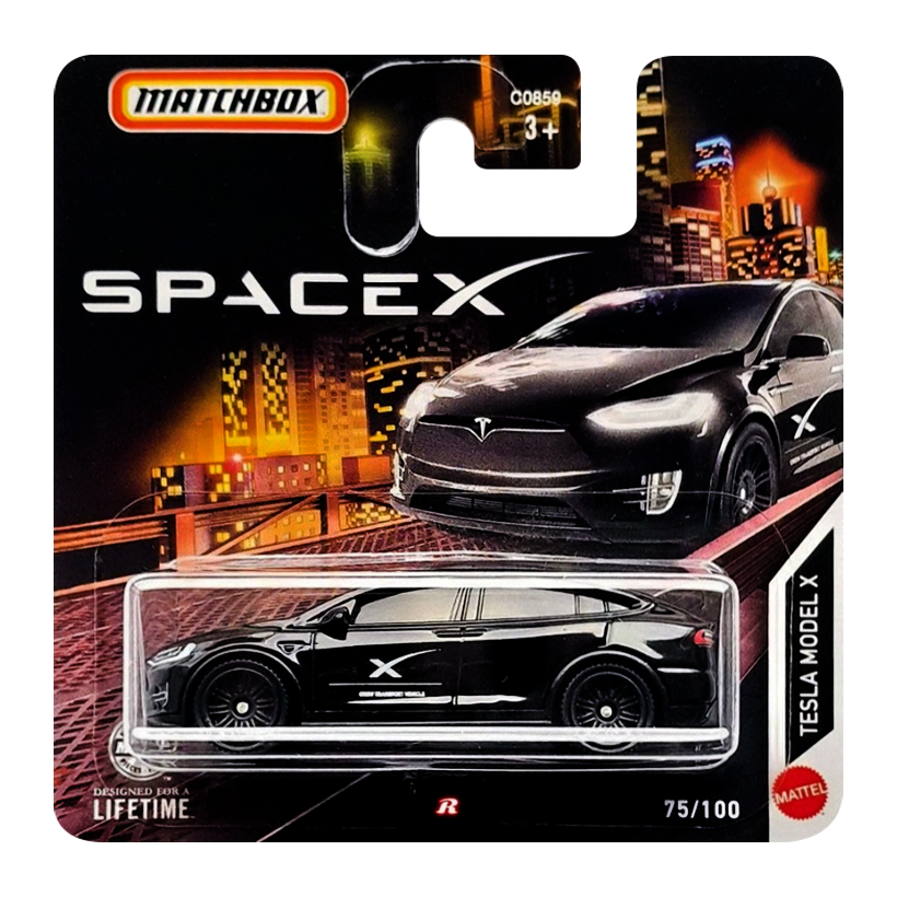 Машинка Большой Город Matchbox Tesla Model X Space 1:64 HVN43 Black - Retromagaz