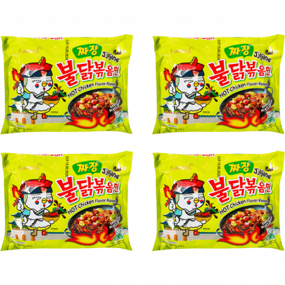 Набір Локшина 4шт Samyang Buldak з Куркою Jajang Негостра 140g - Retromagaz