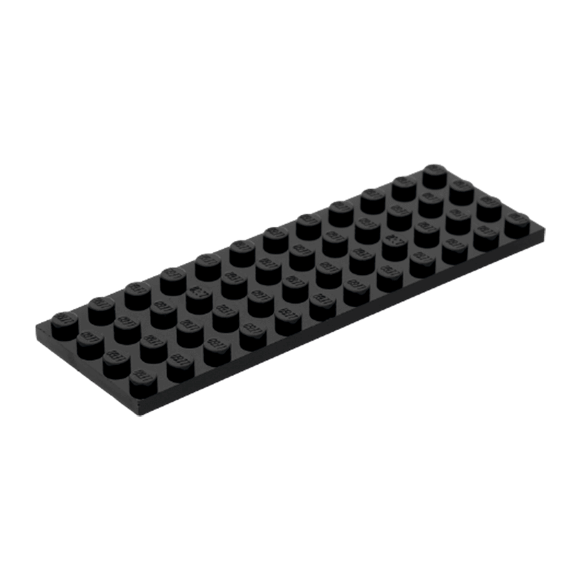 Пластина 4шт Lego Звичайна 4 x 12 3029 302926 Black Б/У - Retromagaz