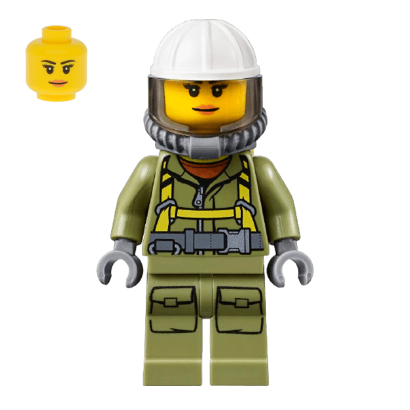 Фигурка Lego City Volcano Explorers 973pb2453 Female Worker Suit with Harness cty0681 1шт Б/У Хороший - Retromagaz