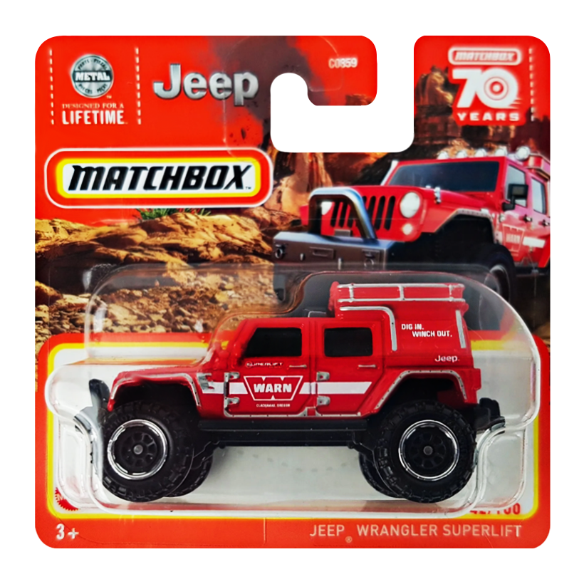 Машинка Велике Місто Matchbox Jeep Wrangler Superlift Off-Road 1:64 HLD28 Red - Retromagaz