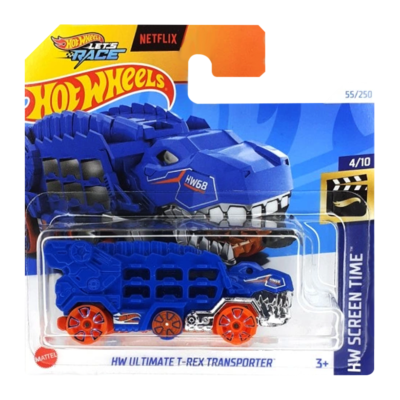 Машинка Базова Hot Wheels HW Ultimate T-Rex Transporter Netflix Screen Time 1:64 HRY50 Blue - Retromagaz